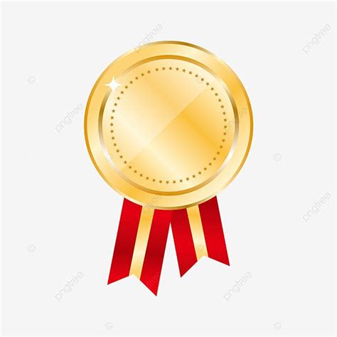 Elemento De Vector De Medalla De Cinta De Color Brillante Metálico PNG