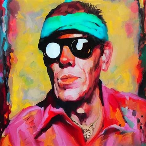 Hunter S Thompson Portrait Painting Stable Diffusion OpenArt