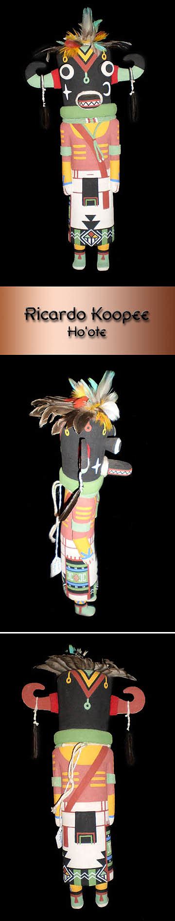 Traditional Hopi Kachina By Ricardo Koopee Ho Ote