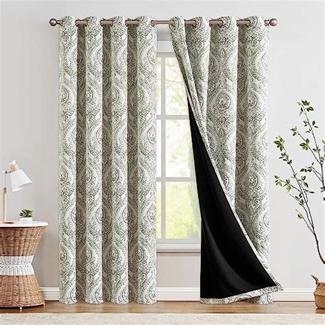 Amazon Jinchan Blackout Curtains Damask Design Pattern Thermal