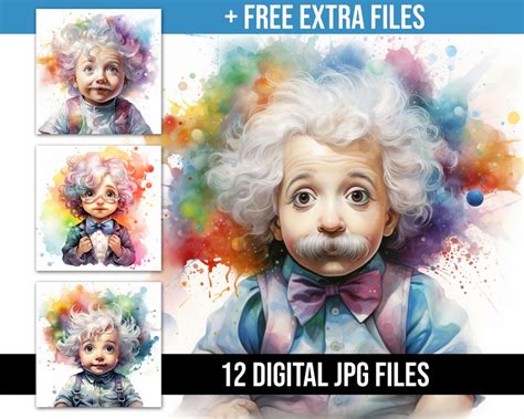 Albert Einstein Wall Art Printable Digital Download Einstein Etsy