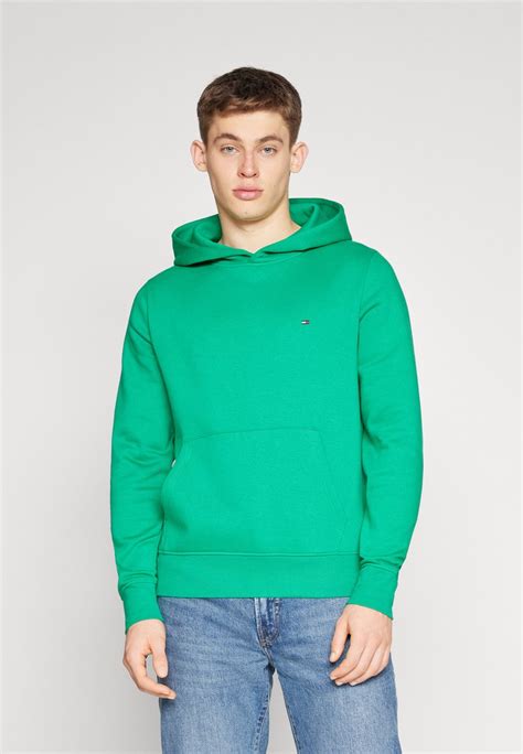 Tommy Hilfiger Flag Logo Hoody Sweatshirt Olympic Green Grün