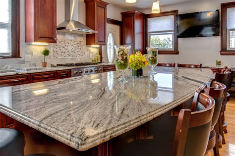 Viscont White Granite Countertop Installation Project In Wanaque Nj