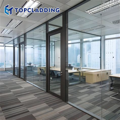 Full Height Double Glazing Frameless Office Soundproof Operable Divider Glass Partition Wall