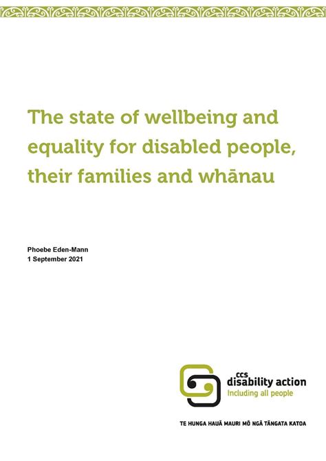 The State Of Wellbeing And Equality For Disabled People Their Families