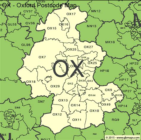 Oxford Postcode Area and District Maps in Editable Format