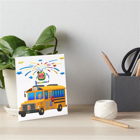 Cocomelon School Bus Art Board Print For Sale By Natalieduhig