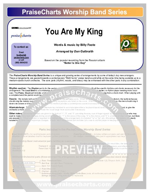 You Are My King Amazing Love Orchestration Christy Nockels Praisecharts