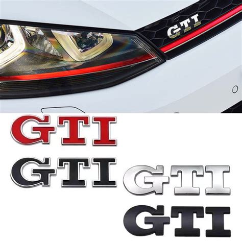 3D Metal Car GTI Logo Car Rear Trunk Stickers Emblem Badge Decals For