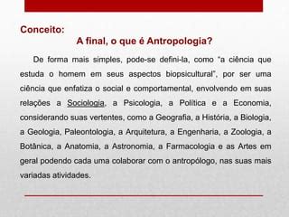 Antropologia e Educação PPT