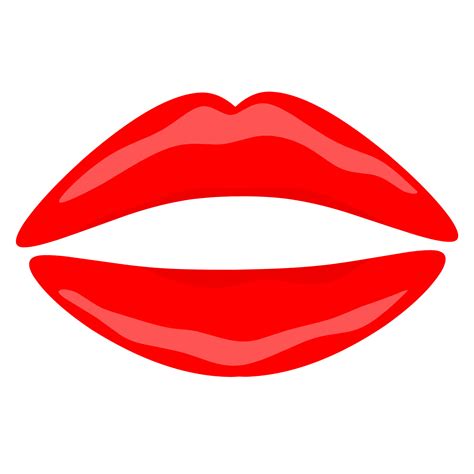 female red lips vector illustration isolated  white background red