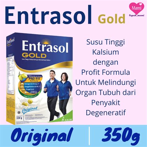 Entrasol Gold Original G Susu Tinggi Kalsium Plain Dengan Pro Fit