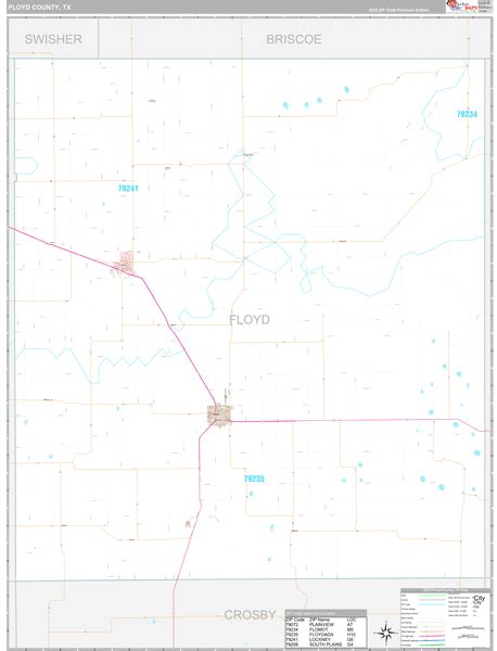 Floyd County Tx Wall Map Premium Style By Marketmaps Mapsales