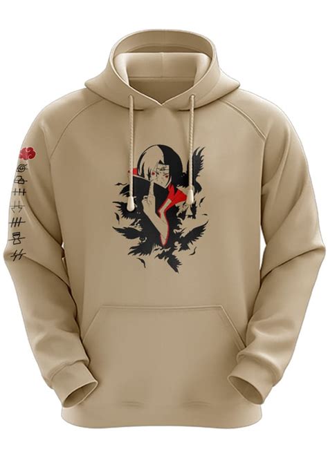 Beige 7 Village X Itachi Naruto Hoodie Online India Anime Hoodies ...