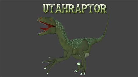 Feathered and with skin textured -Utahraptor ostrommaysorum- incl ...