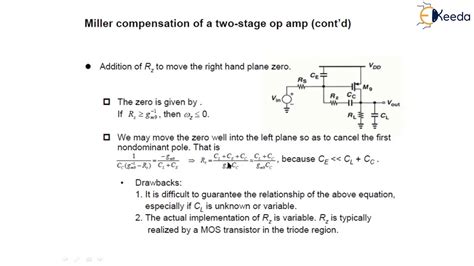 Miller Compensation Effect Of Zero In RHP Stability And Frequency