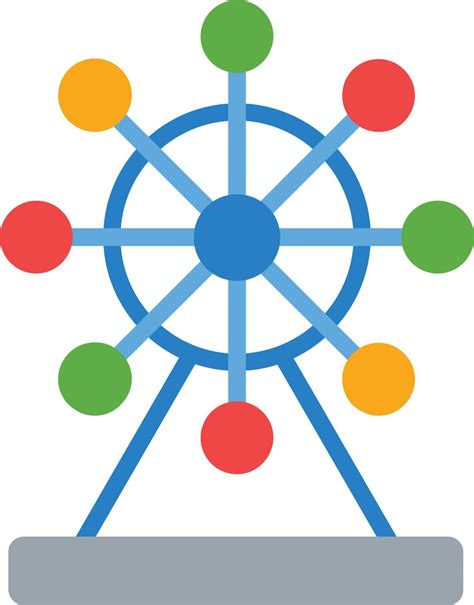 ferris wheel flat icon  vector art  vecteezy