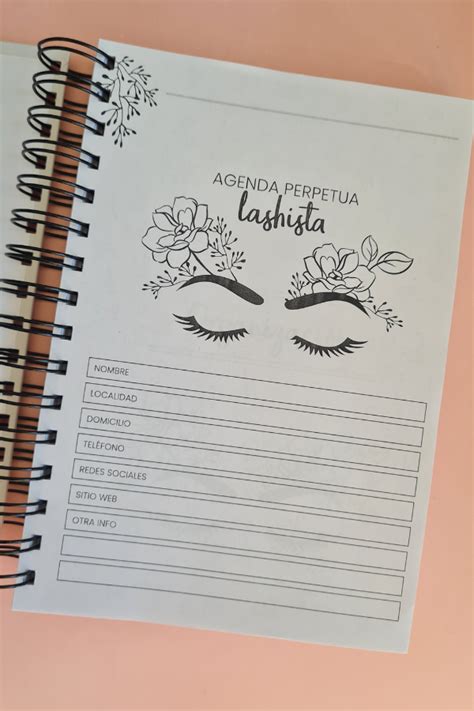 Agenda Lashista Personalizada Melila Details