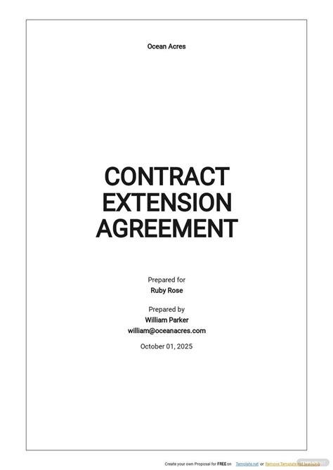 Service Contract Extension Agreement Template - Google Docs, Word ...