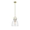 Innovations Newton Bell Watt Light Brushed Brass Shaded Pendant