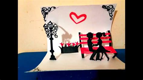 Diy 3d Couple Pop Up Card Handmade Card For Valentine Day Youtube