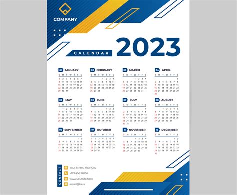 2023 Corporate Calendar Template Vector Art & Graphics | freevector.com