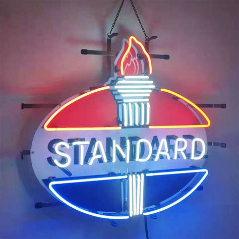 Standard Gas Oil Neon Sign 24x20 With Hd Printing Wall Decor Artwork