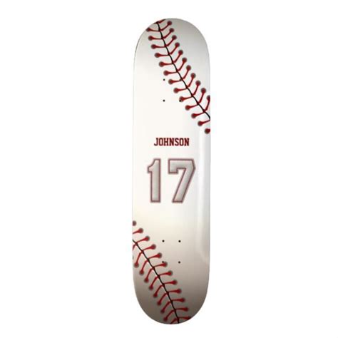 Player Number Cool Baseball Stitches Skateboards Lab