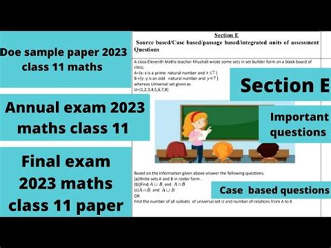 Final Exam Maths Class Annual Exam Class Maths