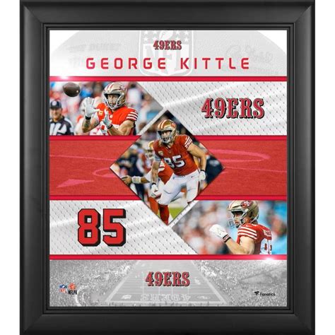 George Kittle 49ers Stitched Stars Custom Framed Photo Pristine Auction