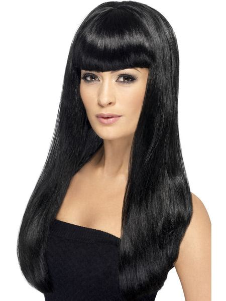 Babelicious Wig Womens Long Straight Black Wig With Fringe Disguises