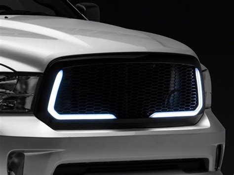 Ram 1500 Honeycomb Mesh Style Upper Replacement Grille With Led Drl Lights Black 13 18 Ram