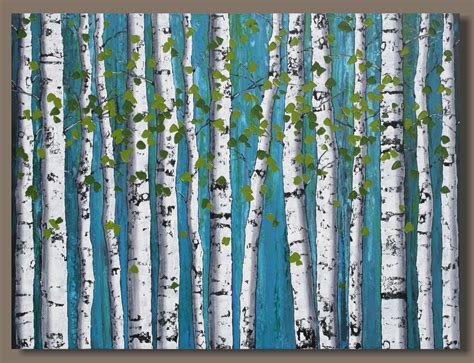 Large Birch Tree Painting Large Abstract Painting Birch Etsy Birch