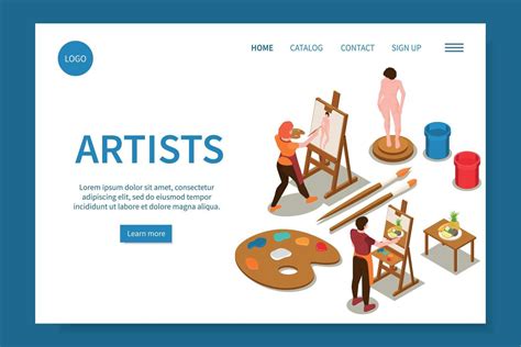 Artists Isometric Website 21850551 Vector Art At Vecteezy