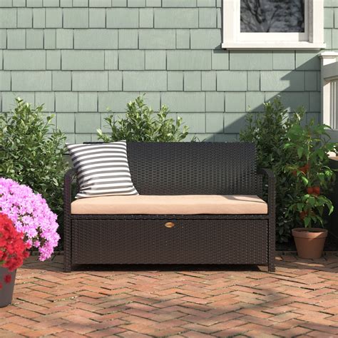 Premium All-Weather Outdoor Deck Box Bench with Build-in Storage with Seat Cushion Included ...