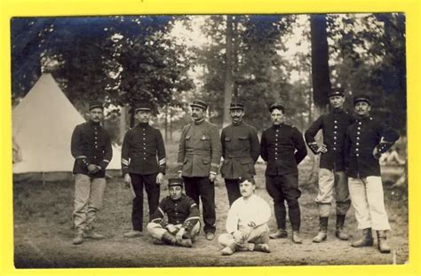 CPA CARTE PHOTO CAMP SOLDATS Tentes Bivouac MILITAIRES du 76e Régiment