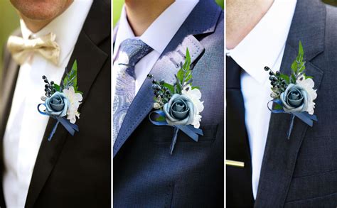 Amazon CherishedMoments Blue Boutonniere For Men Wedding Set Of 6