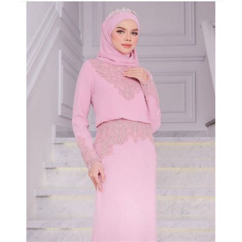 Sewa Baju Tunang Murah Baju Akad Nikah Dusty Pink Preloved Hijabista