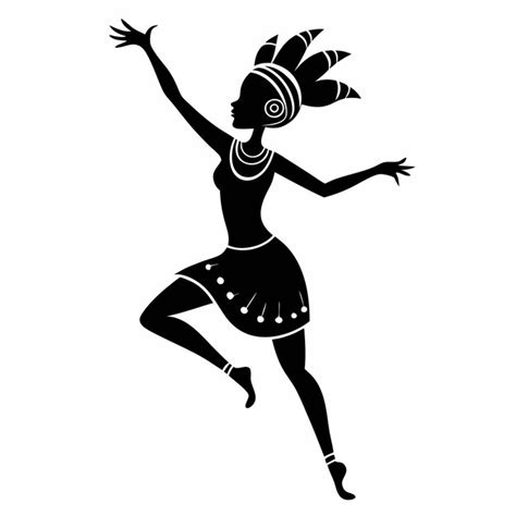 African Dance Silhouette Vector Premium Ai Generated Vector