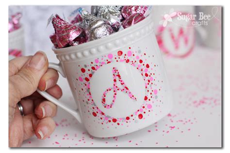 DIY Valentine Initial Mugs - Sugar Bee Crafts