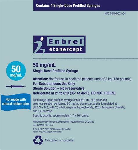 Enbrel Etanercept 50 Mgml Syringe Diabetics Trust