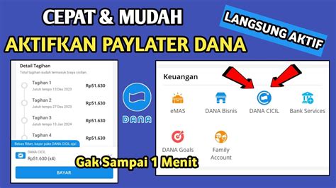 Cepat Dan Mudah Aktifkan Paylater Dana Cicil Youtube