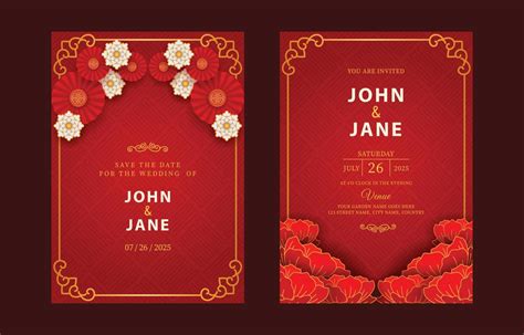 Chinese Wedding Invitation Template 13476811 Vector Art at Vecteezy