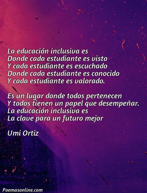 Poemas Sobre La Educaci N Inclusiva Poemas Online