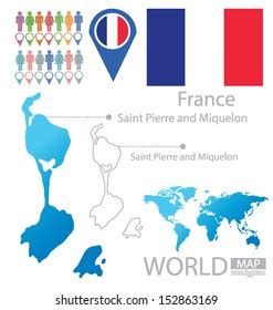 Saint Pierre Miquelon France Flag World Stock Vector Royalty Free