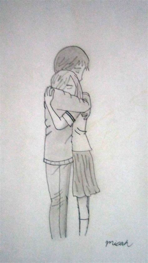 Hugging drawing. | Hugging drawing, Drawings, Friends hugging