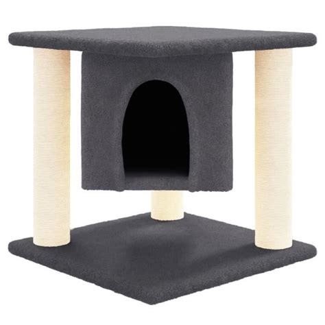 ABB Arbre à chat avec griffoirs en sisal Gris foncé 37 cm Qqmora