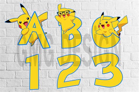 Pokemon Pikachu Font Pokemon Alphabet Pokemon Numbers Etsy Canada The