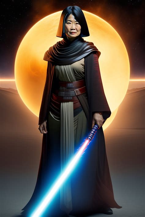 Lexica Star Wars Middle Aged Asian Female Jedi With A Light Saber