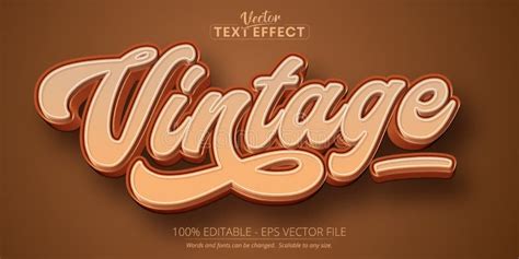 Estilo De Texto Edit Vel Vintage Retro Text S E S Ilustra O Do